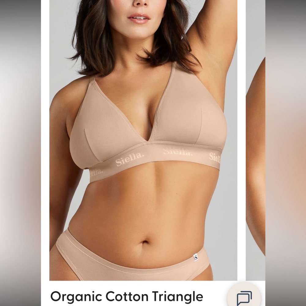 Siella brand White Triangle Padded ORGANIC COTTON